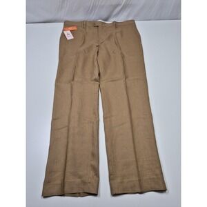 Inserch Limited Edition Dress Pants Mens 44x32 Beige Linen Slim Fit Italy NWT